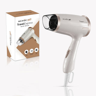 Ikonic Me Ikonic Me Hair Dryer Travel Express - White and Rose Gold