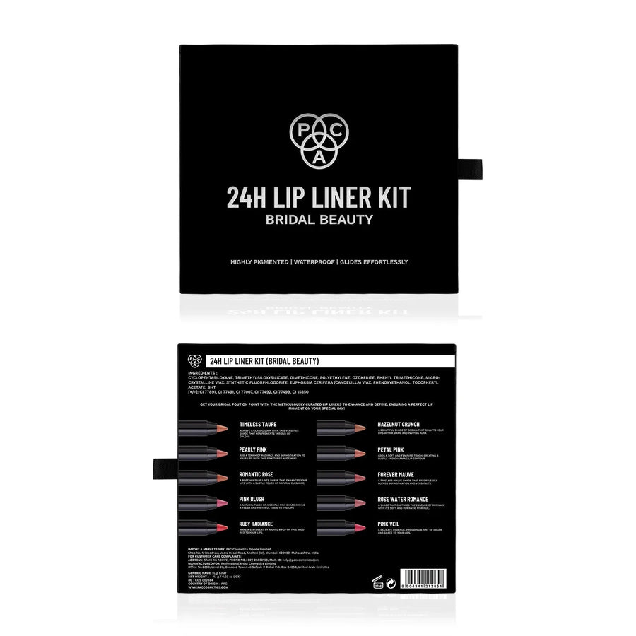 Pac Cosmetics 24H Lip Liner Kit (10 colors)