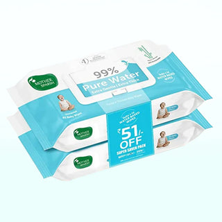 Mother Sparsh 99% Pure Water Unscented Baby Wipes Combo (144 Pcs)