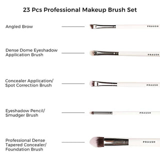 Praush Beauty 23 Pcs Professional Makeup Brush Set with Roll on Bag