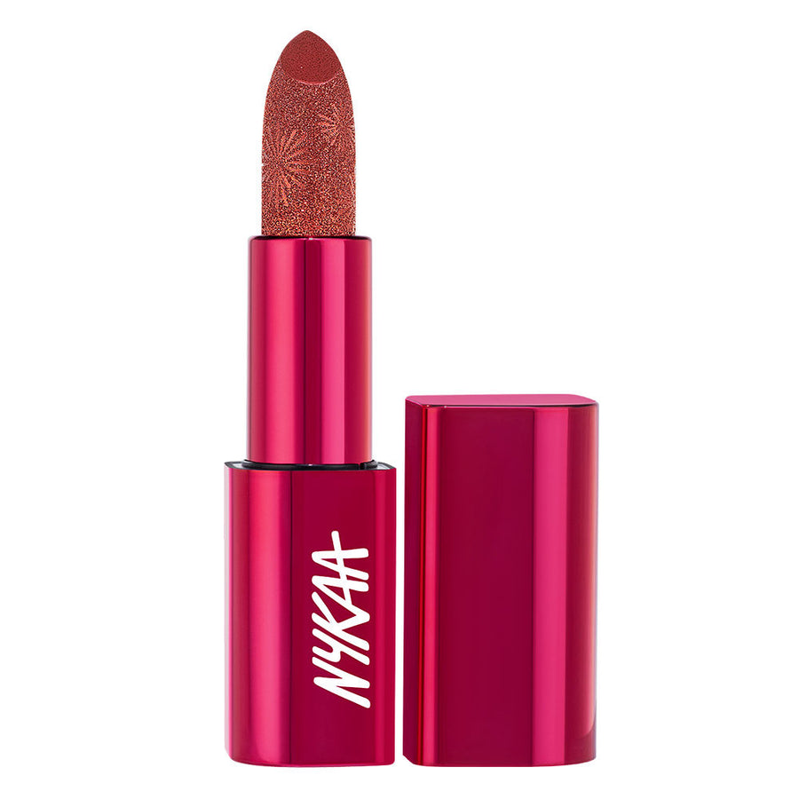 Nykaa Ultra Silk Hydrating Satin Serum Creme Glitter Lipstick with Hyaluronic Acid