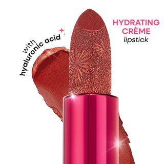 Nykaa Ultra Silk Hydrating Satin Serum Creme Glitter Lipstick with Hyaluronic Acid