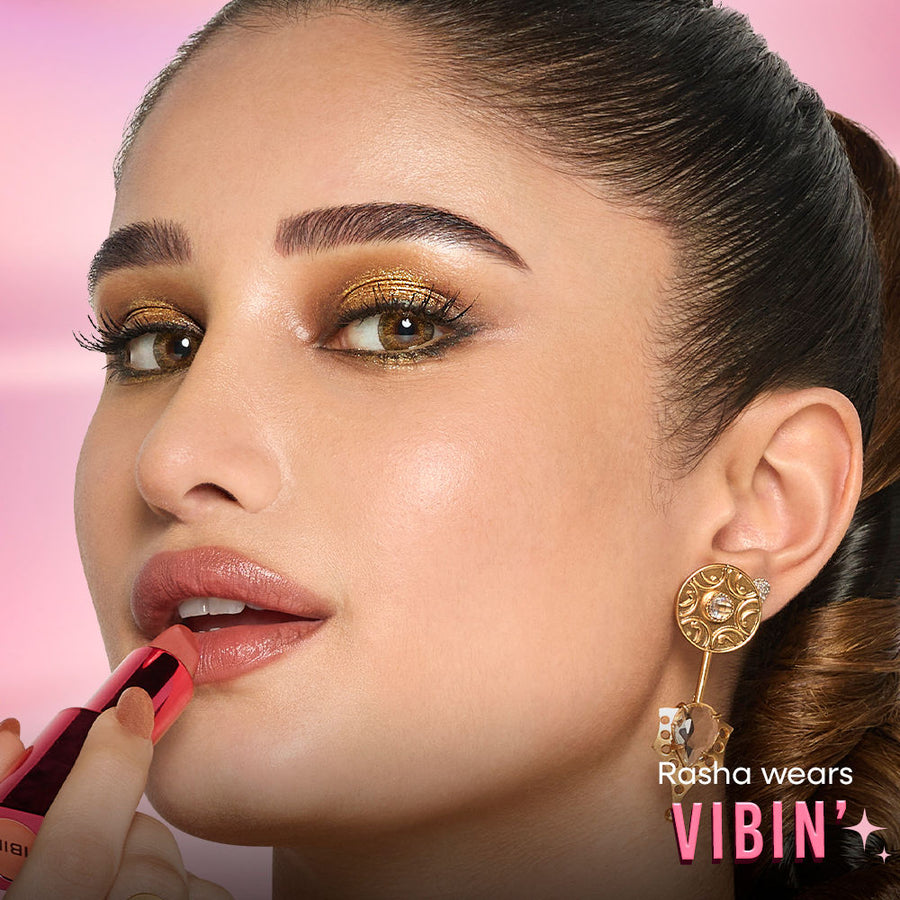 Nykaa Ultra Silk Hydrating Satin Serum Creme Glitter Lipstick with Hyaluronic Acid