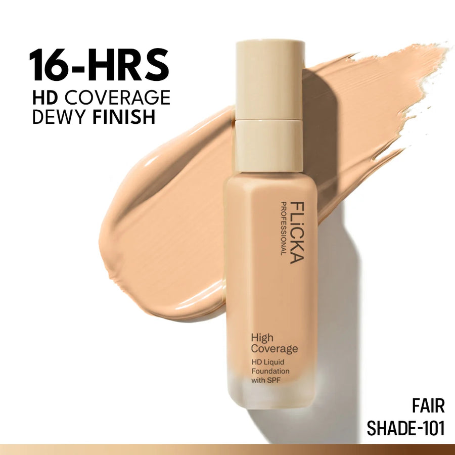 Flicka High Coverage HD Liquid Foundation With Spf 30Ml