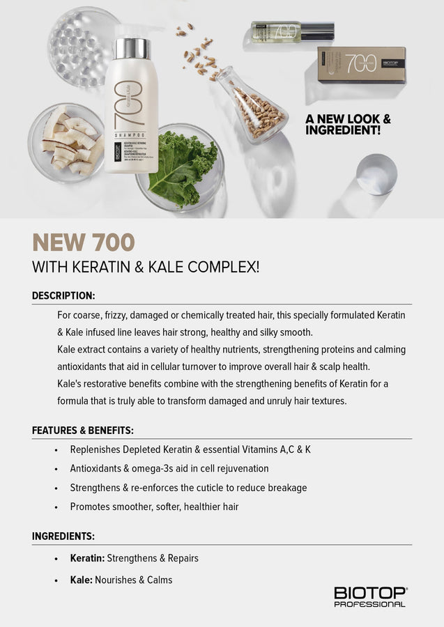 Biotop Professional 700 Keratin & Kale Shampoo 500ML