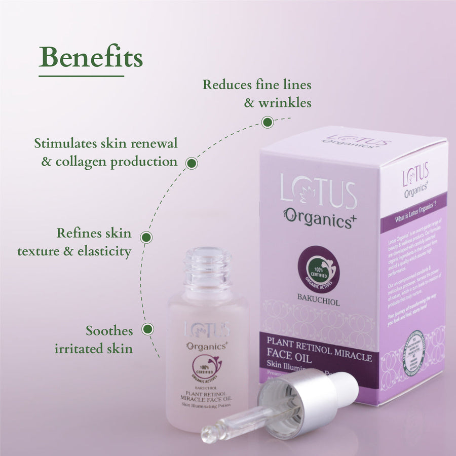 Lotus Organic Bakuchiol Plant Retinol Miracle Face Oil 15ml
