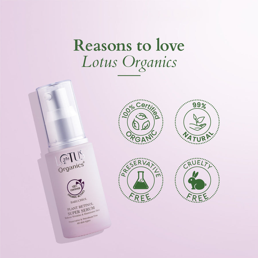 Lotus Organic Bakuchiol Plant Retinol Super Serum 30ml