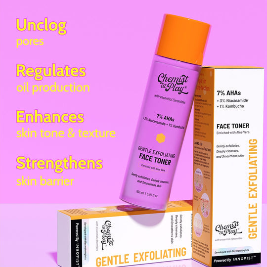 Chemist at Play Glycolic Acid Face Toner for Gentle Exfoliation & Skin Hydration - 150 ml
