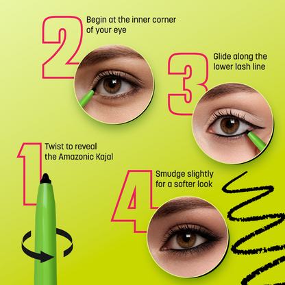Forever 52 Amazonic Black Kajal Pencil, Pack of 2