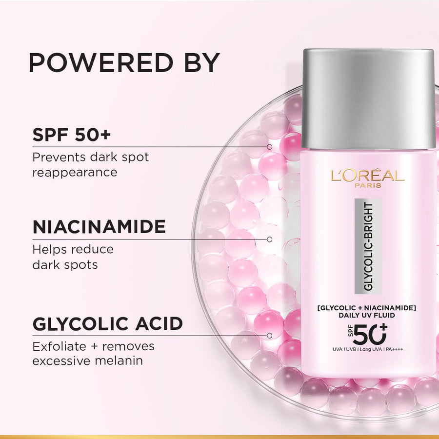L'Oréal Paris Glycolic Bright UV Fluid SPF 50+ PA++++, 50ml