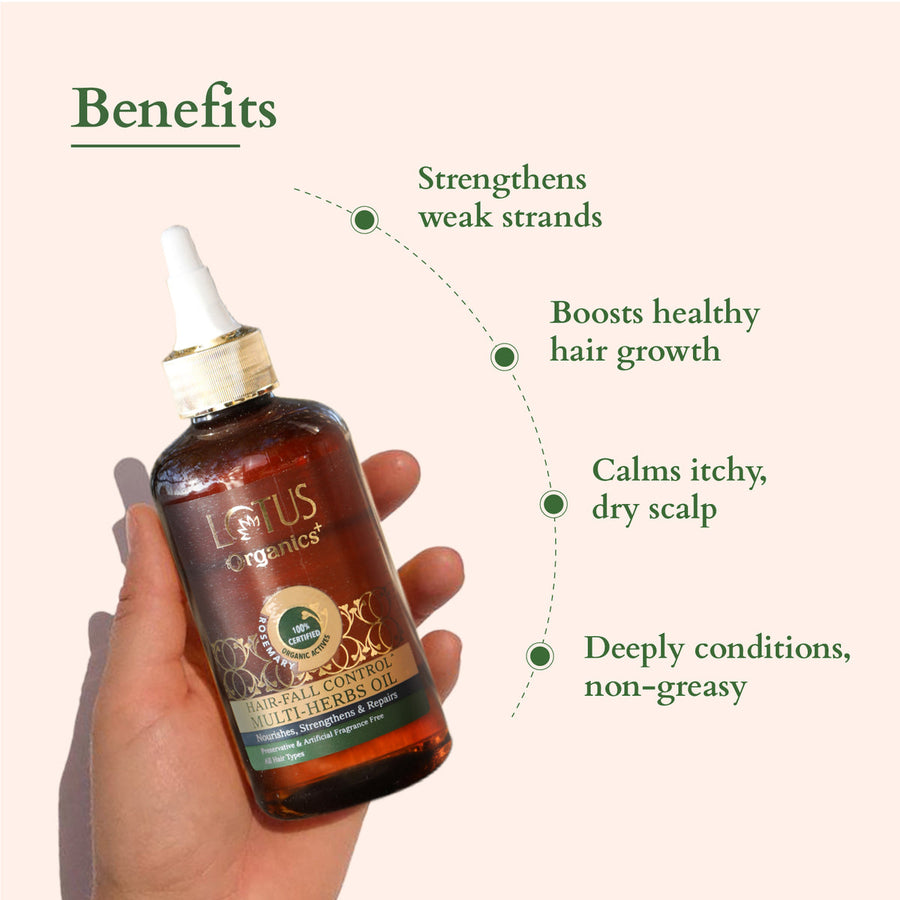 Lotus Organics+ Hair Fall Control Multi Herbs Oil 100ml