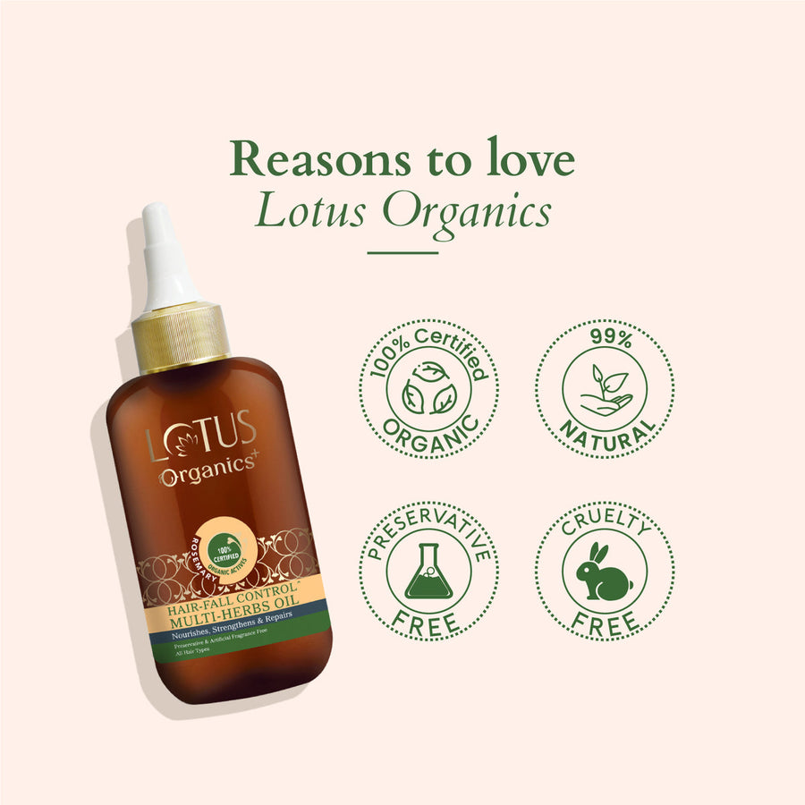 Lotus Organics+ Hair Fall Control Multi Herbs Oil 100ml