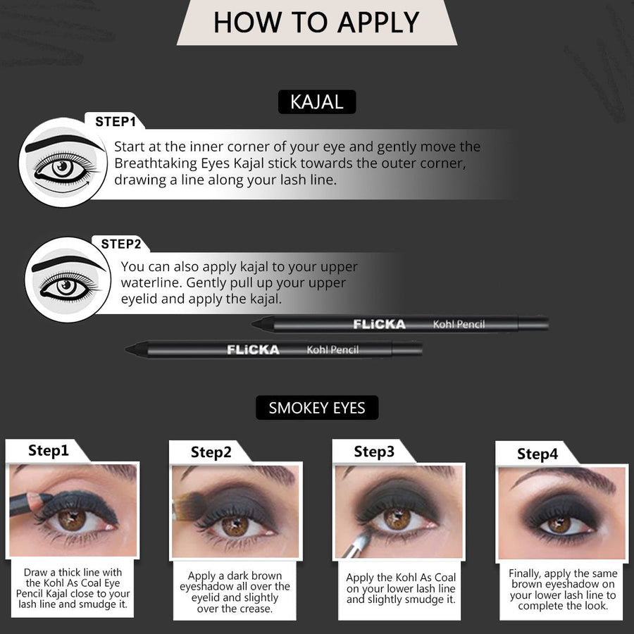 Flicka Cosmetics Kohl As Coal Eye Pencil Kajal