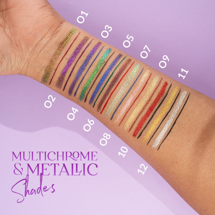 Charmacy Milano Duo Drama Eyeliners - Multichrome & Metallics