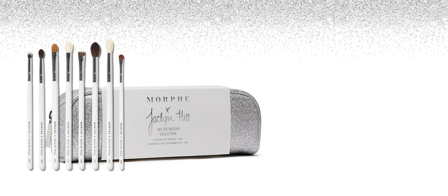 Morphe Jaclyn Hill 8 custom eye brushes + bag