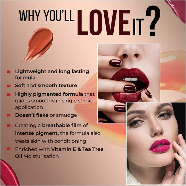 Colorbar Power Kiss Vegan Matte Lip Color