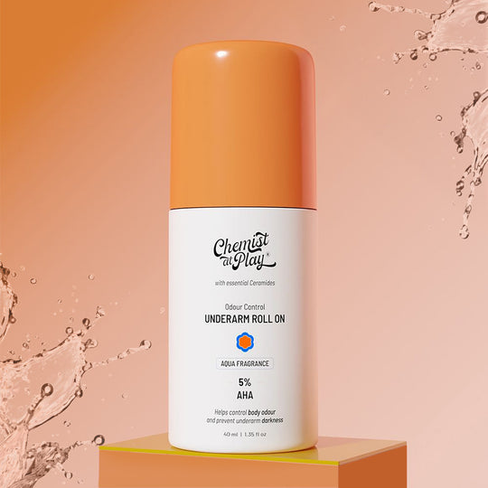 Chemist at Play 5% AHA Underarm Roll-On with Lactic Acid for Odour Control - 40 ml