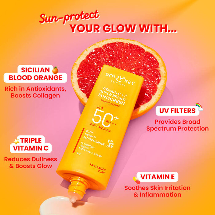 Dot & key Vitamin C + E Sunscreen SPF 50+ PA++++ 80gm