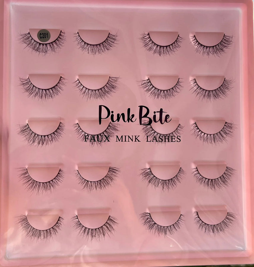 Pink Bite Faux Mink Lashes Pack of 10 Pairs