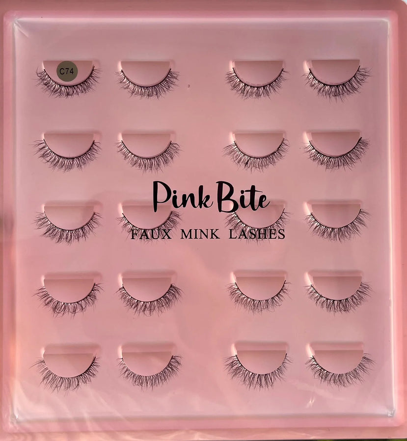 Pink Bite Faux Mink Lashes Pack of 10 Pairs