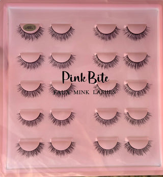 Pink Bite Faux Mink Lashes Pack of 10 Pairs