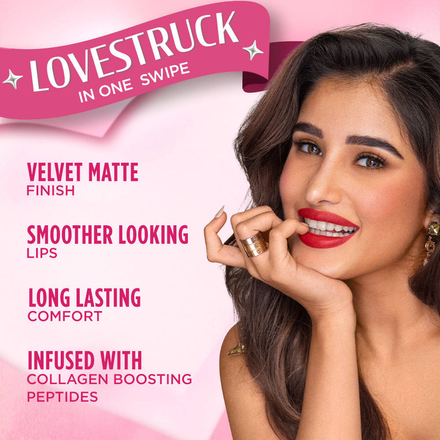 Nykaa Cosmetics Lovestruck Velvet Matte Long Wear, Comfortable Lipstick