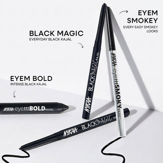Nykaa Cosmetics Eyem Smokey Intense Gel Kajal With Free Sharpener & Smudger- Black