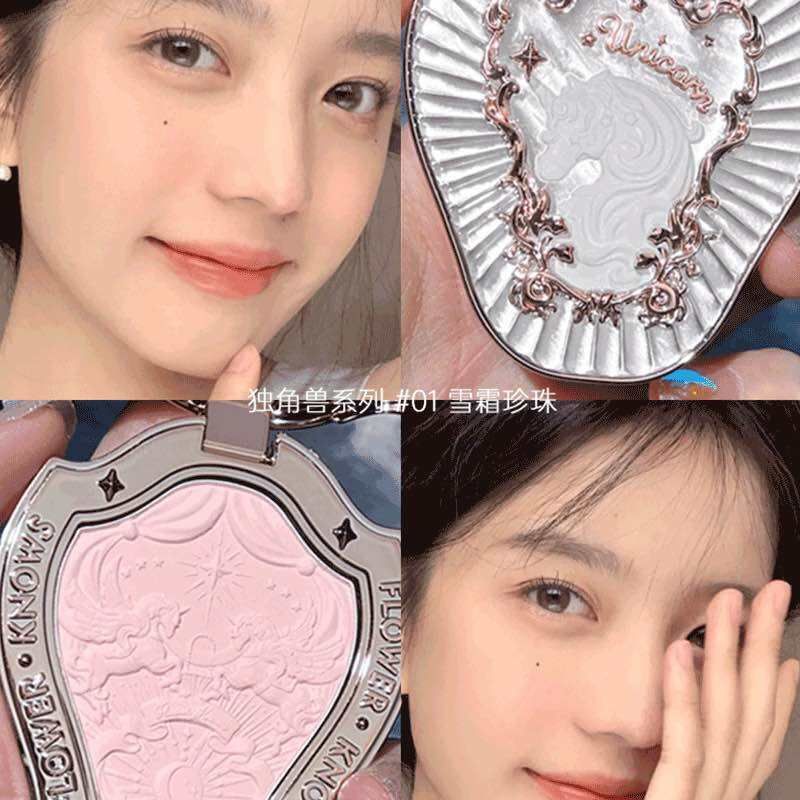 Flower Knows Unicorn Embossed Blush (Snowy Pearl 01
