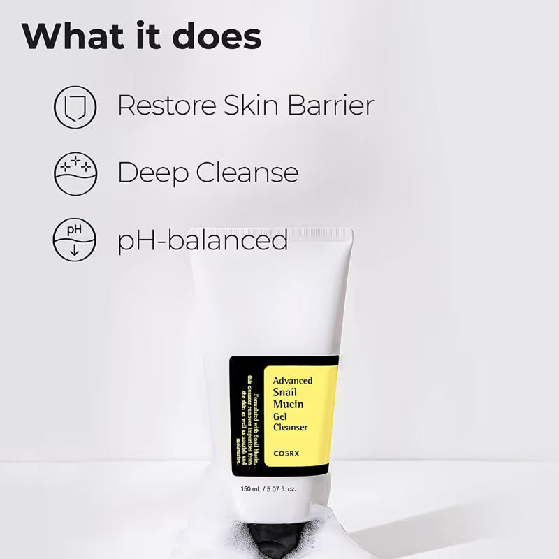 Cosrx Advanced Snail Mucin Gel Cleanser -150ml