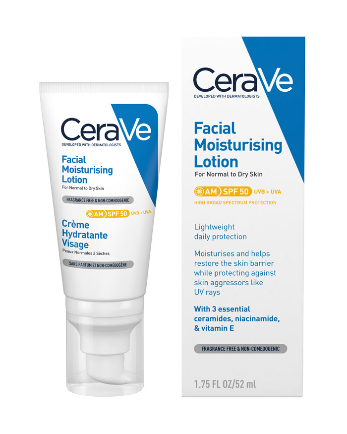 CeraVe AM Facial Moisturizing Lotion with SPF 50  52ml