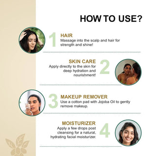 Vrishvrindaa Jojoba Oil - Moisturizes Skin & Hair Care 25ml