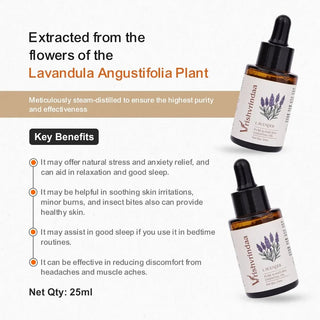 Vrishvrindaa Lavender Oil - Relieves Stress & Hydrates Skin 25ml