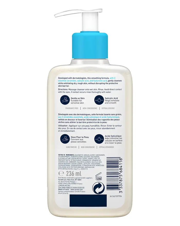 Cerave SA Smoothing Cleanser For Dry, Rough, & Bumpy Skin