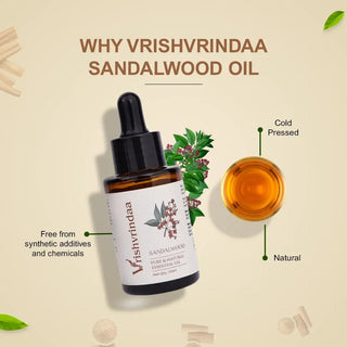 Vrishvrindaa Sandalwood Oil – Refreshes & Brightens Skin 20ml